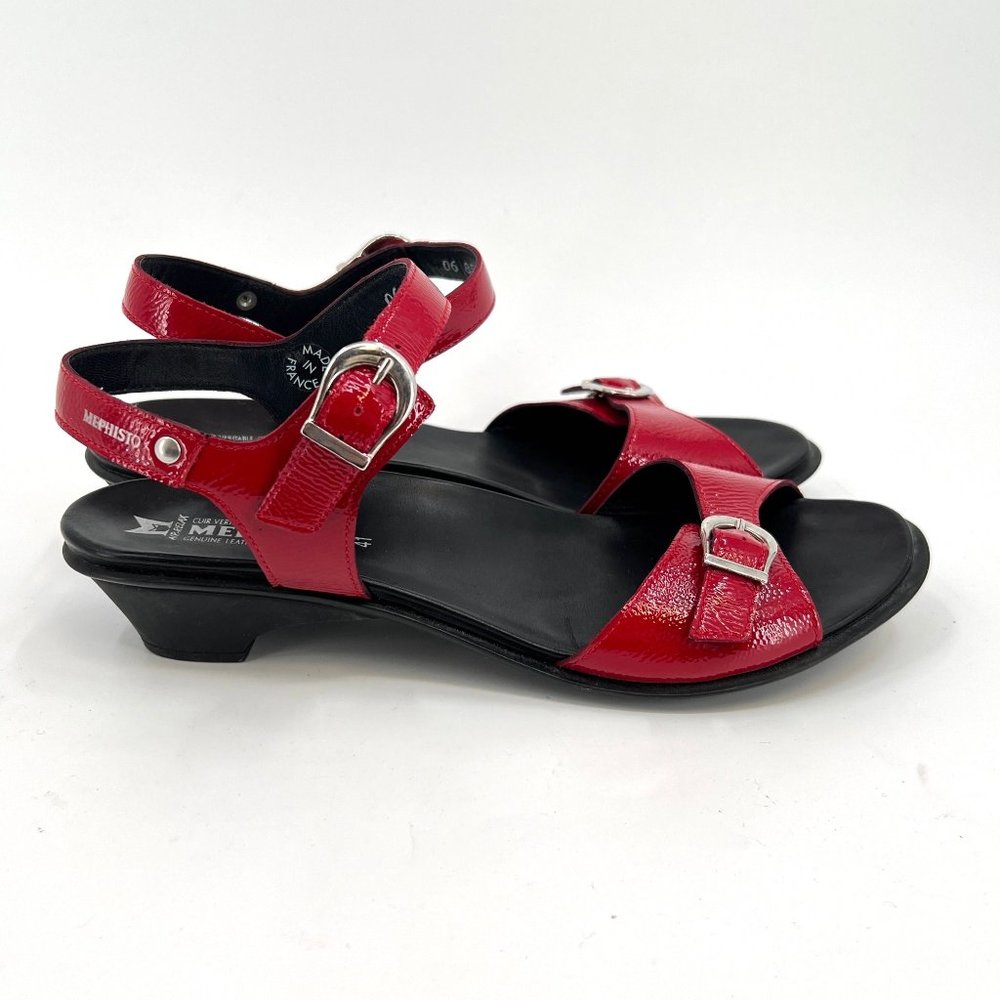 Lovely Mephisto Red Ankle Straps Sandals EU 41